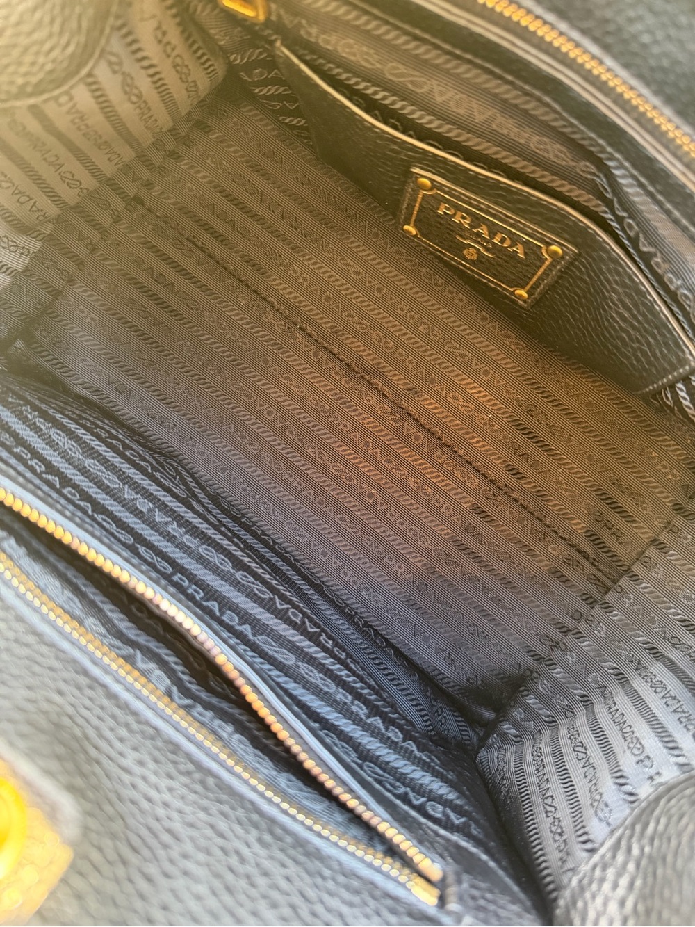 Prada Black Pebbled Leather Satchel with Front Zip Pocket - Picture 15 of 16